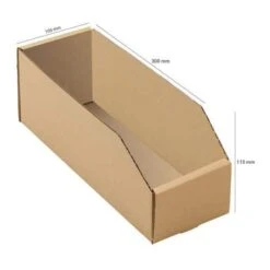 Brown Kraft Cardboard Storage Containers - Length 300 mm - 3.6 To 8.3 l -Storage Equipment Store AIG17324044
