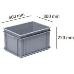 Grey Stacking Containers 6L To 30L - 400mm -Storage Equipment Store AIG17324531