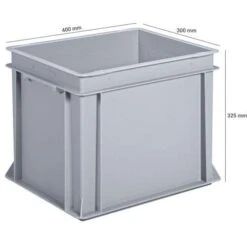 Grey Stacking Containers 6L To 30L - 400mm -Storage Equipment Store AIG17324534