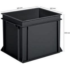European-standard Container - Solid - Black - Recycled -Storage Equipment Store AIG17324544