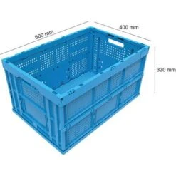 Blue Folding Euro Containers - 60L To 68L -Storage Equipment Store AIG17384161