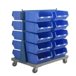 Double Sided Trolley (1200h X 1000w) With Bins -Storage Equipment Store AIG19795706