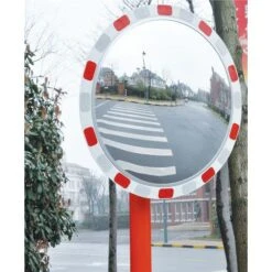 90° Round Safety Mirror - Convex - Outdoor Traffic - Manutan UK
