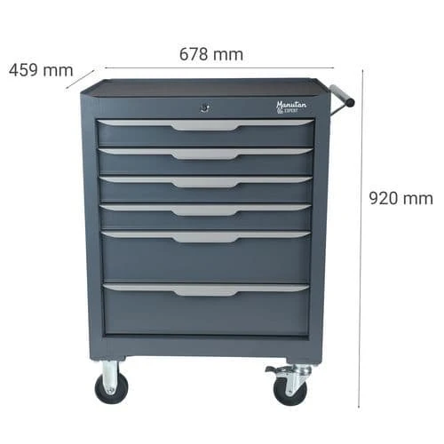 Steel Six-drawer Trolley - Manutan 5 Steel Six-drawer Trolley - Manutan - Image 3