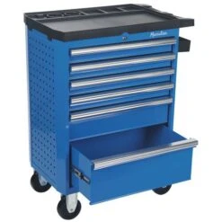 Tool Trolley - 6/7 Drawers - Perforated Sides & Bottle Tray - Manutan 30 Tool Trolley - 6/7 Drawers - Perforated Sides & Bottle Tray - Manutan -Storage Equipment Store AIG20607585