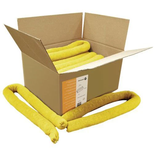 Chemical Spill Socks - Pack Of 6 Or 16 - Hazard Absorbents - Manutan 3 Chemical Spill Socks - Pack Of 6 Or 16 - Hazard Absorbents - Manutan