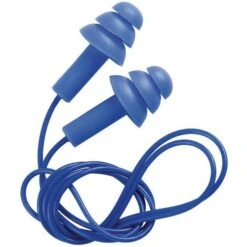 Silicone Earplugs & Cord - Reusable - 21db Noise Cancelling - Manutan