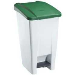 Plastic Mobile Pedal Bin - 60-Litre Capacity - Food Waste - Manutan UK