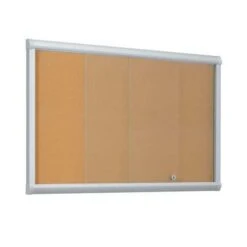 Leader Indoor Enclosed Bulletin Board With Sliding Doors - Cork Board - Security Glass Door -Storage Equipment Store AIG2325120