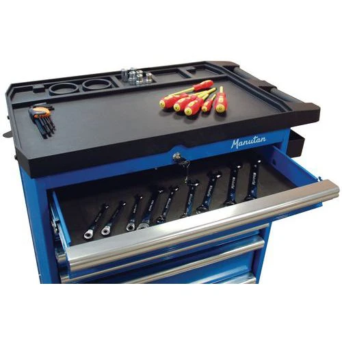Tool Trolley - 6/7 Drawers - Perforated Sides & Bottle Tray - Manutan 4 Tool Trolley - 6/7 Drawers - Perforated Sides & Bottle Tray - Manutan - Image 2