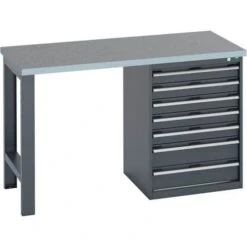 Bott Cubio Heavy Duty Workbench With Lino Worktop HxWxD 940x1500x750mm -Storage Equipment Store AIG29686289