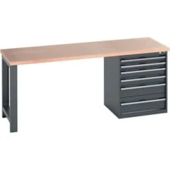 Bott Cubio Heavy Duty Workbench With MPX Worktop & Drawers HxWxD 840x2000x750mm -Storage Equipment Store AIG29686357