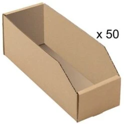 Brown Kraft Cardboard Storage Containers - Length 300 mm - 3.6 To 8.3 l -Storage Equipment Store AIG3035502