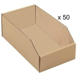 Brown Kraft Cardboard Storage Containers - Length 300 mm - 3.6 To 8.3 l -Storage Equipment Store AIG3035503