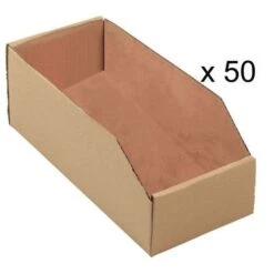 Brown Kraft Cardboard Storage Containers - Length 300 mm - 3.6 To 8.3 l -Storage Equipment Store AIG3035505