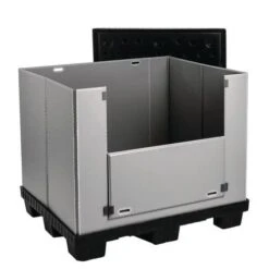 Mega Pack Folding Pallet Container - Solid Sides - 1 folding Side -Storage Equipment Store AIG3036201