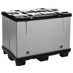 Mega Pack Folding Pallet Container - Solid Sides - 1 folding Side