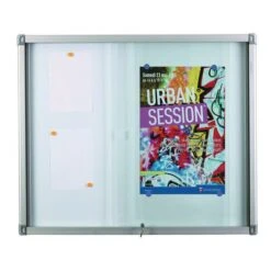 Internal Leaf-design Bulletin Board - Aluminium Back - Safety Glass Door -Storage Equipment Store AIG3079668