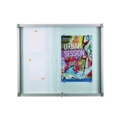 Internal Leaf-design Bulletin Board - Aluminium Back - Safety Glass Door -Storage Equipment Store AIG3079672