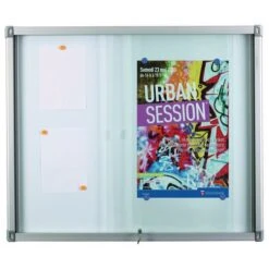 Internal Leaf-design Bulletin Board - Aluminium Back - Safety Glass Door -Storage Equipment Store AIG3079674
