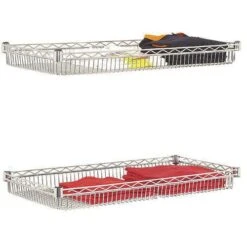 Chrome Wire Basket Shelving - 455d With 4 Shelves -Storage Equipment Store AIG32551273