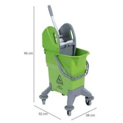 Mobile Mop Bucket With Wringer & Spout - 25 Litre Capacity - Manutan -Storage Equipment Store AIG34590510