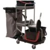 Cleaning Trolley/Janitor Cart - Bag Holder & 4 Buckets - Manutan -Storage Equipment Store AIG3530576