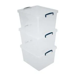 33.5L Really Useful Storage Boxes - Pack Of 3 - Transparent Plastic -Storage Equipment Store AIG3602528