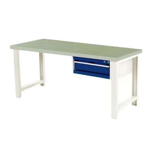 Bott Cubio Industrial Workbench With Single Drawer & Lino Top 3 Bott Cubio Industrial Workbench With Single Drawer & Lino Top
