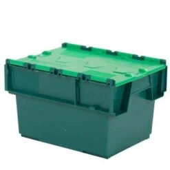 Tote Box With Attached Lid Green -Storage Equipment Store AIG3603520