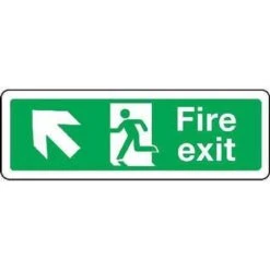 Fire Exit Sign - Arrow Up Left