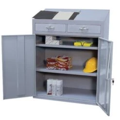 Metal Anti-Bacterial Workstation Cabinet - Double Drawer 1200x915x457mm -Storage Equipment Store AIG3605548