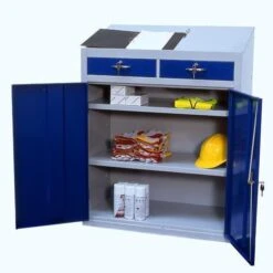 Metal Anti-Bacterial Workstation Cabinet - Double Drawer 1200x915x457mm -Storage Equipment Store AIG3607845