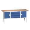 Bott Verso Adjustable Workbench X3 Drawers & 2 Cabinets 830-930x2000x600mm -Storage Equipment Store AIG3611468