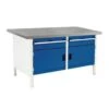 Bott Cubio Heavy Duty Workbench With Lino Top Drawers And Cabinet 840x1500x750mm -Storage Equipment Store AIG3611581