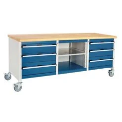Bott Cubio Mobile Workbench With MPX Worktop HxWxD 840x2000x750mm -Storage Equipment Store AIG3611627