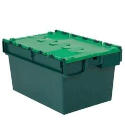 Tote Box With Attached Lid Green -Storage Equipment Store AIG3612615