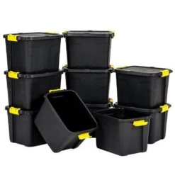 Heavy Duty Storage Box With Lid - 42L - Pack Of 10 - Strata -Storage Equipment Store AIG3616853