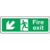 Fire Exit Sign - Arrow Down Left -Storage Equipment Store AIG3617987