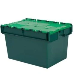 Tote Box With Attached Lid Green -Storage Equipment Store AIG3618736