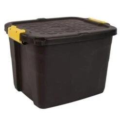 Heavy Duty Storage Box With Lid - 42L - Pack Of 10 - Strata