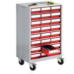 High Density Mobile Storage Cabinets With 24 Shelf Bins -Storage Equipment Store AIG3620959