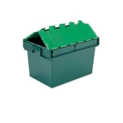 Tote Box With Attached Lid Green -Storage Equipment Store AIG3623014