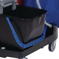 Janitor Cart/Cleaning Trolley - Four Buckets & 120 Litre Bin - Manutan -Storage Equipment Store AIG37414802