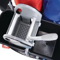 Janitor Cart/Cleaning Trolley - Four Buckets & 120 Litre Bin - Manutan -Storage Equipment Store AIG37414809