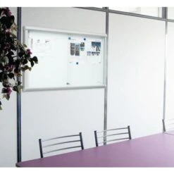 Leader Indoor Enclosed Bulletin Board With Sliding Doors - Aluminium Board - Security Glass Door -Storage Equipment Store AIG379071