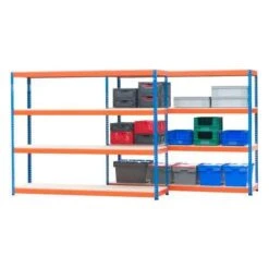 2 Bay Rapid 1 Heavy Duty Shelving With 4 Chipboard Shelves - 1980h 2440w 610d - Offer -Storage Equipment Store AIG3881236