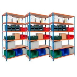 3 Bay Rapid 2 Medium Duty Shelving With 6 Chipboard Shelves 1980h 1220w 610d - Offer