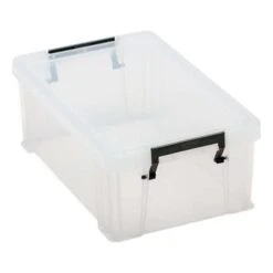 10 Litre Clear Plastic Storage Boxes - Clip Lock Lids - Manutan UK -Storage Equipment Store AIG3881473
