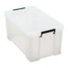 51 Litre Clear Plastic Storage Boxes - Clip Lock Lids - Manutan UK -Storage Equipment Store AIG3881480